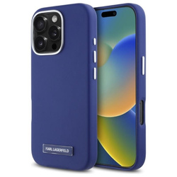 Karl Lagerfeld FW Metal Plate MagSafe - Etui iPhone 16 Pro (niebieski) (KLHMP16LPGMSRPB)