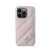 Karl Lagerfeld Diagonal Quilted Script - Etui iPhone 14 Pro (różowy) (KLHCP14LPQDSMGP)