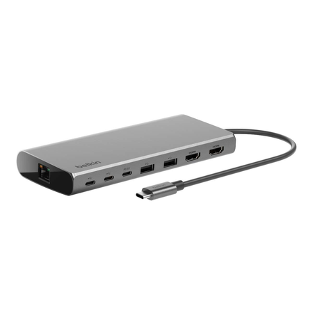 Belkin Hub USB-C 8w1, 10 Gbps, 2 x HDMI 4K szary (INC015BTSGY-CZ)
