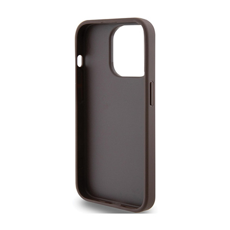 Guess 4G Metal Gold Logo - Etui iPhone 15 Pro (brązowy) (GUHCP15LG4GFBR)