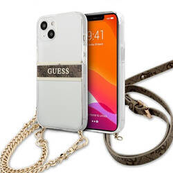 Guess 4G Gold Stripe Crossbody - Etui iPhone 13 mini (GUHCP13SKC4GBGO)