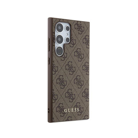 Guess 4G Metal Gold Logo - Etui Samsung Galaxy S24 Ultra (brązowy) (GUHCS24LG4GFBR)