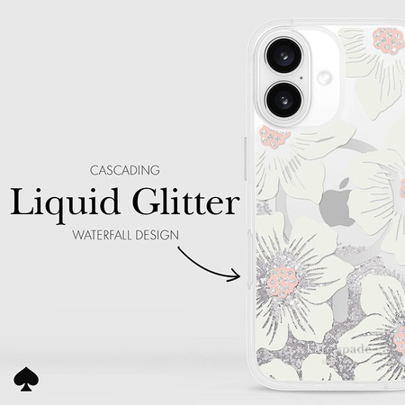 Kate Spade New York Liquid Glitter MagSafe - Etui iPhone 16 (Hollyhock Floral) (KS054600)