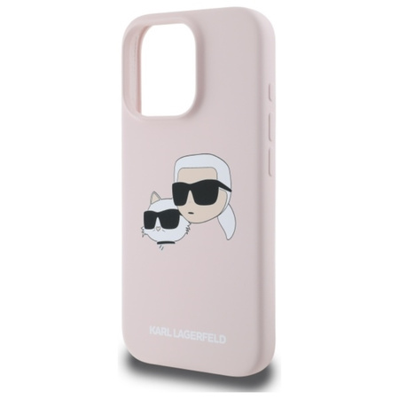 Karl Lagerfeld Silicone Double Heads Print MagSafe - Etui iPhone 16 Pro Max (różowy) (KLHMP16XSKCHPPLP)