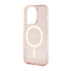 Guess Glitter Gold MagSafe - Etui iPhone 14 Pro Max (Różowy) (GUHMP14XHCMCGP)