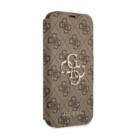 Guess Booktype 4G Big Metal Logo - Etui iPhone 13 Pro Max (brązowy) (GUBKP13X4GMGBR)