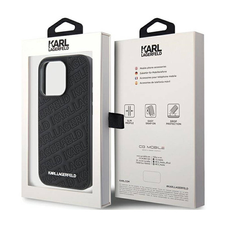 Karl Lagerfeld Quilted K Pattern - Etui iPhone 15 Pro (czarny) (KLHCP15LPQKPMK)