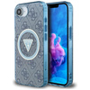 Guess IML Metal Glitter 4G Circle Triangle MagSafe - Etui do iPhone 16e (niebieski) (GUHMPSE4HG4PRTGB)