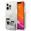 Karl Lagerfeld Liquid Glitter Karl & Choupette - Etui iPhone 13 Pro (srebrny) (KLHCP13LGKCS)