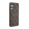 Guess 4G Collection Leather Metal Logo MagSafe - Etui Samsung Galaxy S24+ (brązowy) (GUHMS24MG4GFRW)