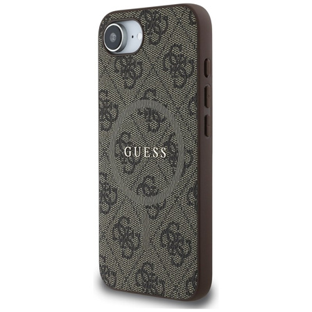 Guess 4G Ring Classic Logo MagSafe - Etui do iPhone 16e (brązowy) (GUHMPSE4G4GFRW)