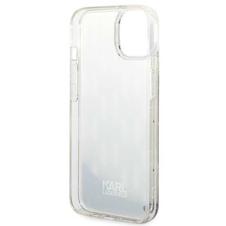 Karl Lagerfeld Monogram Liquid Glitter - Etui iPhone 14 Plus (srebrny) (KLHCP14MLMNMS)