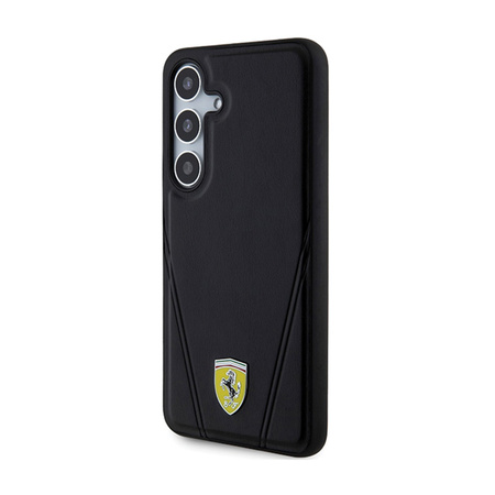 Ferrari Hot Stamp V Lines MagSafe - Etui Samsung Galaxy S24+ (czarny) (FEHMS24MP3BAK)
