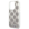 Karl Lagerfeld Monogram Liquid Glitter - Etui iPhone 14 Pro (srebrny) (KLHCP14LLMNMS)