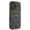 Guess 4G Ring Classic Logo MagSafe - Etui iPhone 16 (brązowy) (GUHMP16SG4GFRW)