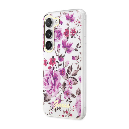 Guess Flower Collection - Etui Samsung Galaxy S23 (biały) (GUHCS23SHCFWST)