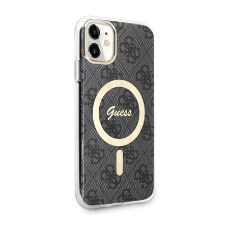 Guess 4G MagSafe - Etui iPhone 11 (Czarny) (GUHMN61H4STK)