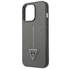 Guess Saffiano Triangle Logo Case – Etui iPhone 13 Pro (srebrny) (GUHCP13LPSATLG)