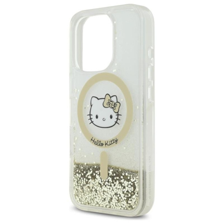 Hello Kitty Liquid Glitter Fever MagSafe - Etui iPhone 16 Pro Max (biały / złoty) (HKHMP16XLGDIH)