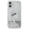 Karl Lagerfeld Liquid Glitter Karl & Choupette Head MagSafe - Etui iPhone 16 Plus (przezroczysty) (KLHMP16MLGKCSGH)