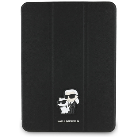 Karl Lagerfeld Book Cover Saffiano Magnetic Karl & Choupette - Etui iPad Pro 11" M4 (2024) (czarny) (KLFC11PM24SAKCK)