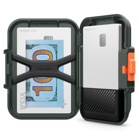 Spigen Lock Fit MagSafe - Portfel magnetyczny (Military Green) (AFA08528)