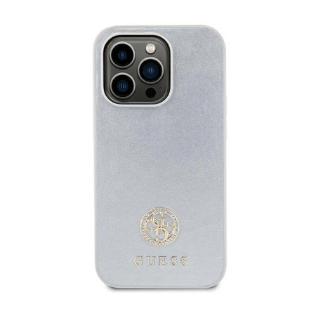 Guess 4G Strass Metal Logo - Etui iPhone 15 Plus (srebrny) (GUHCP15MPS4DGPS)