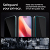 Spigen GLAS.TR EZ FIT Privacy 2-Pack - Szkło hartowane z filtrem prywatyzującym do iPhone 16 Pro 2 szt (AGL07929)