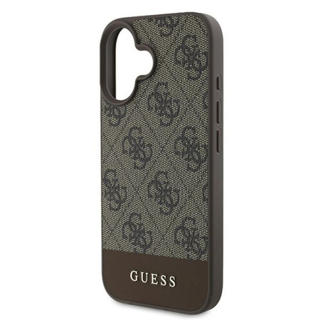 Guess 4G Bottom Stripe - Etui iPhone 16 Plus (brązowy) (GUHCP16MG4GLBR)