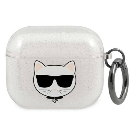 Karl Lagerfeld Choupette Head Glitter - Etui AirPods 3 (srebrny) (KLA3UCHGS)