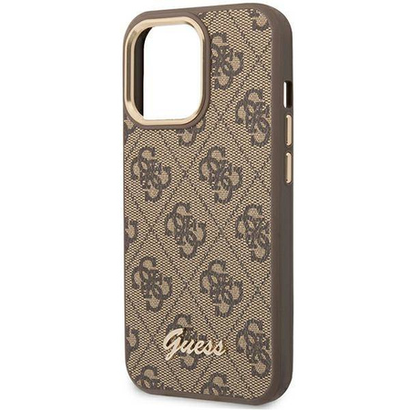 Guess 4G Metal Camera Outline Case – Etui iPhone 14 Pro Max (Brązowy) (GUHCP14XHG4SHW)