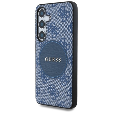 Guess 4G Round Patch Classic Logo MagSafe - Etui do Samsung Galaxy S25 (niebieski) (GUHMS25SP4PGRSGB)