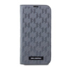 Karl Lagerfeld Booktype Saffiano Monogram - Etui iPhone 14 Pro Max (Srebrny) (KLBKP14XSAKLHPG)