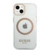 Guess Metal Outline Magsafe - Etui iPhone 13 (przezroczysty / złoty) (GUHMP13MHTRMD)