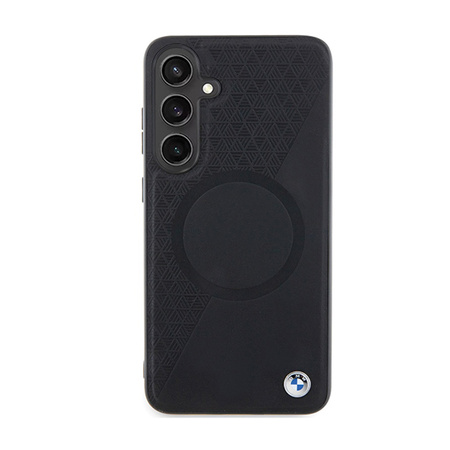 BMW Leather Half Textured & Circle MagSafe - Etui Samsung Galaxy S24+ (czarny) (BMHMS24M23RTPK)