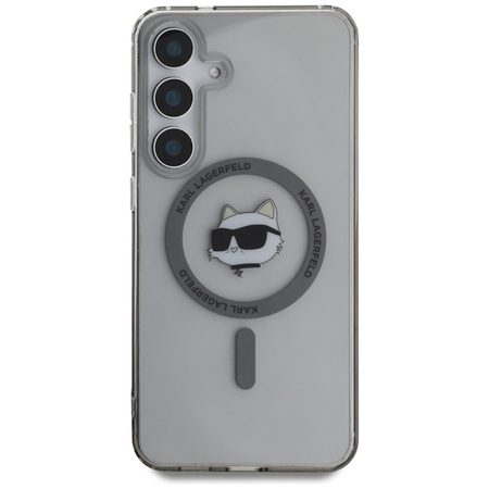 Karl Lagerfeld Button Choupette Head Printed Logo MagSafe - Etui Samsung Galaxy S25+ (czarny) (KLHMS25MHLSCHK)