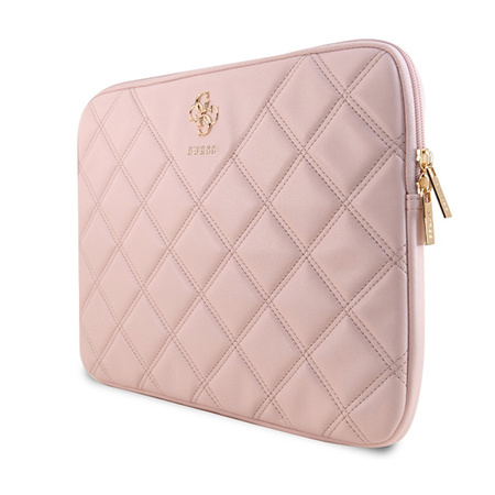 Guess Quilted 4G Sleeve - Etui na notebooka 13" / 14" (różowy) (GUCS14ZPSQSSGP)