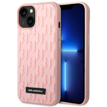 Karl Lagerfeld Monogram 3D Pattern - Etui iPhone 14 Plus (różowy) (KLHCP14MRUPKLPP)