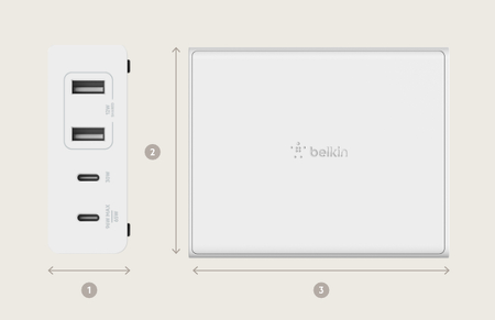 Belkin 108W 4 porty USB GaN ładowarka biurkowa - biały (WCH010VFWH)