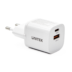 Unitek Ładowarka sieciowa 1x USB-A 1x USB-C QC PC 3.0 33W biała (P1125AWH01-EU)