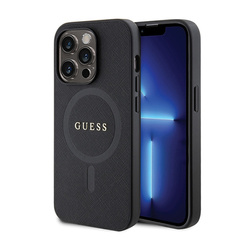 Guess Saffiano MagSafe - Etui iPhone 14 Pro Max (czarny) (GUHMP14XPSAHMCK)