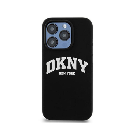 DKNY Liquid Silicone White Printed Logo MagSafe - Etui iPhone 13 Pro (czarny) (DKHMP13LSNYACH)