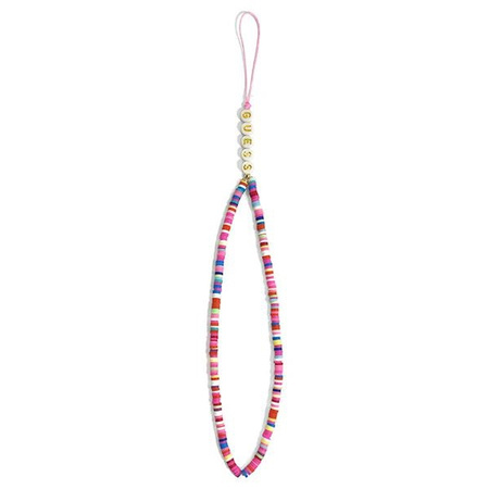 Guess Phone Strap Beads Heishi - Zawieszka do telefonu 25 cm (Multicolor Pink) (GUSTGMPP)