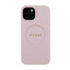 Guess Saffiano MagSafe - Etui iPhone 15 Plus (różowy) (GUHMP15MPSAHMCP)