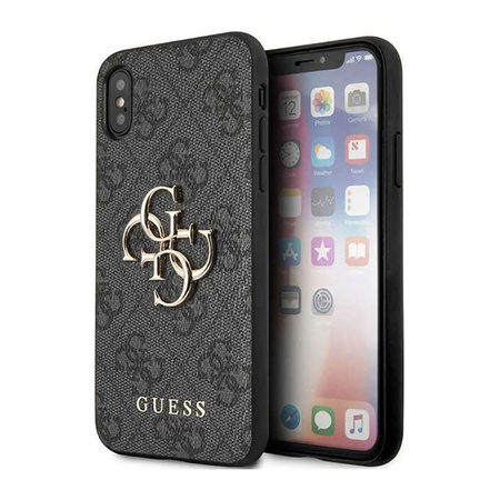Guess 4G Big Metal Logo - Etui iPhone X (szary) (GUHCPX4GMGGR)
