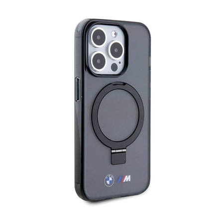 BMW Ring Stand M Collection MagSafe - Etui iPhone 15 Pro (czarny) (BMHMP15LURSK)
