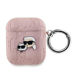 Karl Lagerfeld Monogram Karl & Choupette Head - Etui AirPods 1/2 gen (różowy) (KLA2PGKCPP)