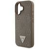 Guess Grained Hot Stamp Peony Triangle Logo MagSafe - Etui do iPhone 16 (brązowy) (GUHMP16SPGBTMW)
