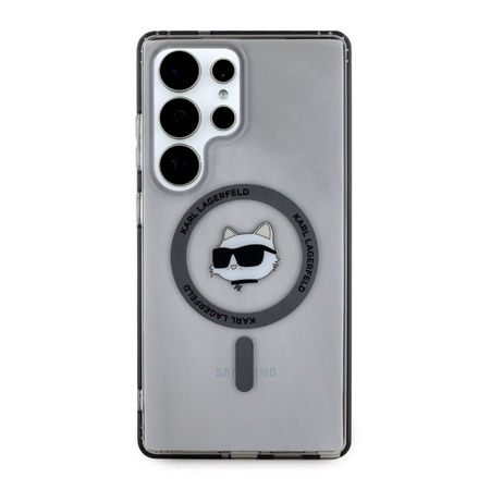 Karl Lagerfeld Button Choupette Head Printed Logo MagSafe - Etui Samsung Galaxy S25 Ultra (czarny) (KLHMS25LHLSCHK)