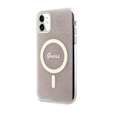 Guess 4G MagSafe - Etui iPhone 11 (Różowy) (GUHMN61H4STP)